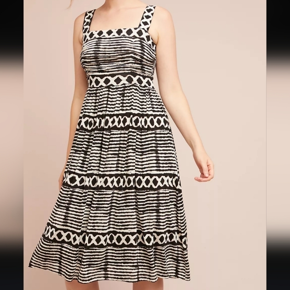 Tracy Reese By Anthropologie Womens Midi Dress Sz XS
